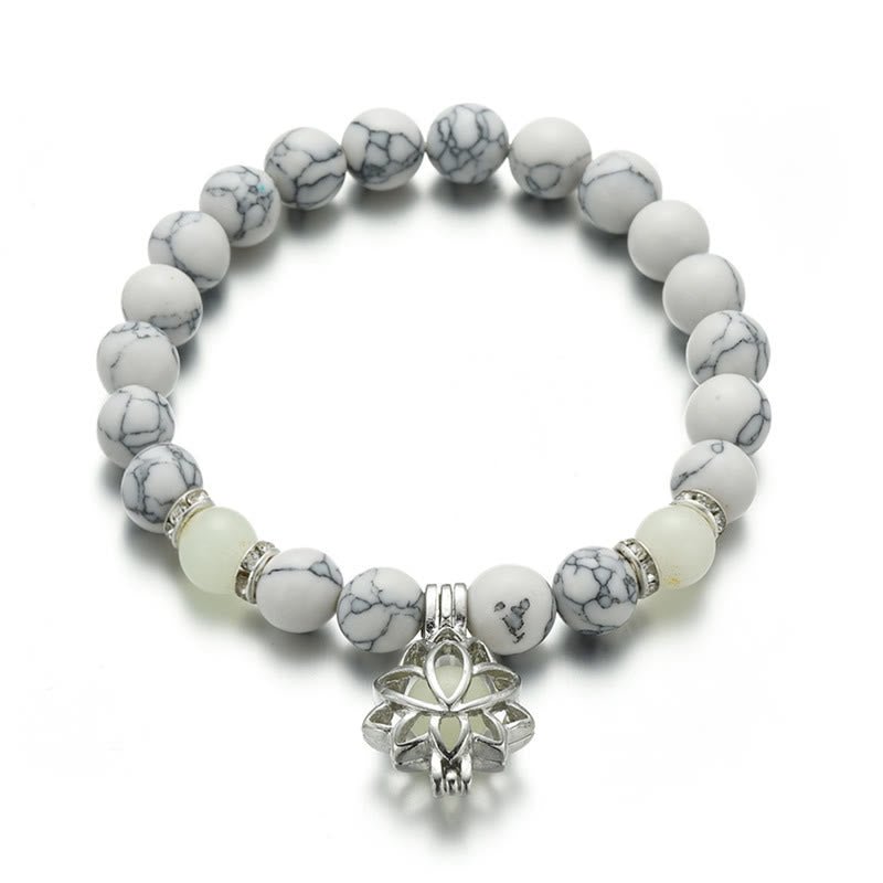 Tibetan Turquoise Glowstone Luminous Bead Lotus Protection Bracelet - Image 2