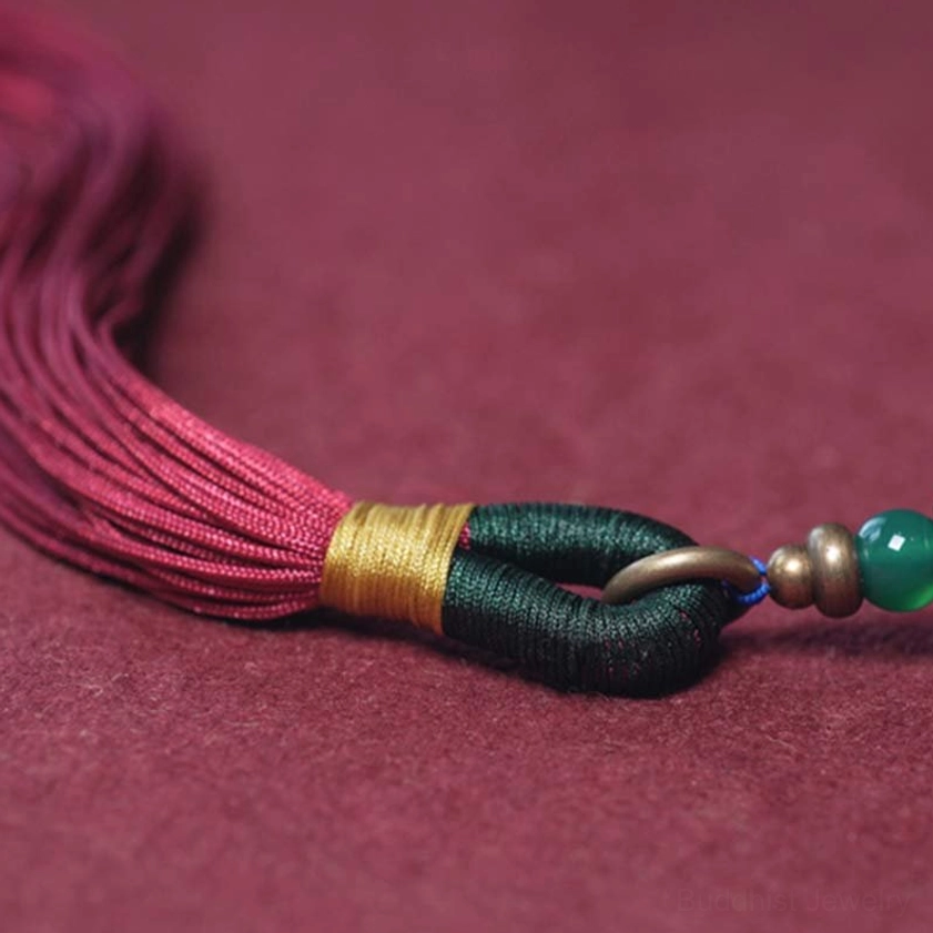 108 Bodhi seed mala prayer beads necklace with protective Dzi bead for meditation and spiritual practice