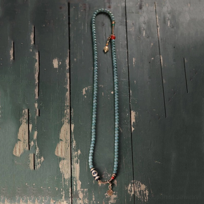 108 bodhi seed mala beads bracelet size guide comparison showing different circumference options