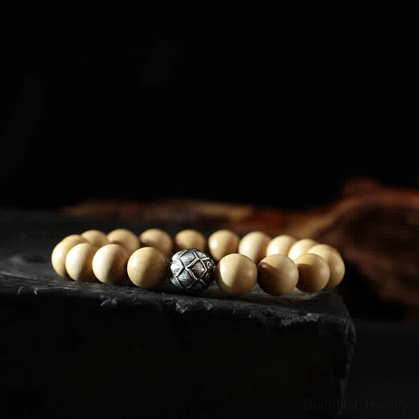 10mm lotus flower Buddhist bracelet representing enlightenment and new beginning symbolism