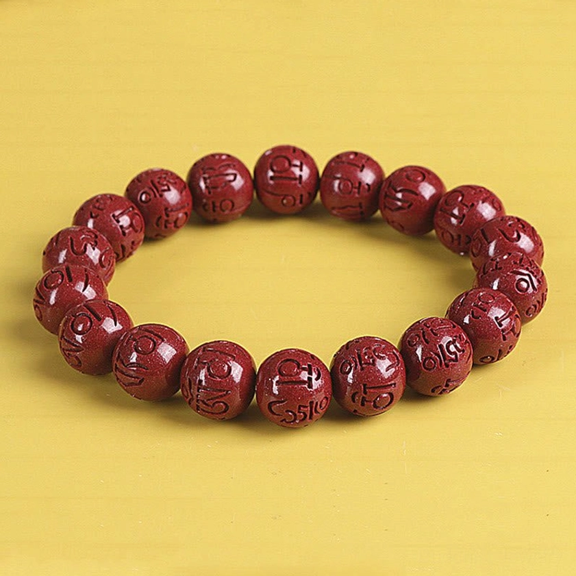 16mm large bead cinnabar Pixiu bracelet for meditation and prosperity
