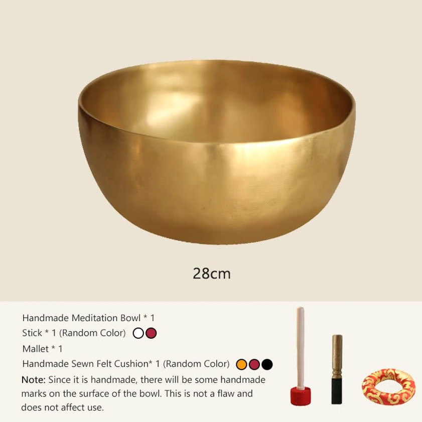 28cm handmade brass singing bowl extra large for sound healing practice