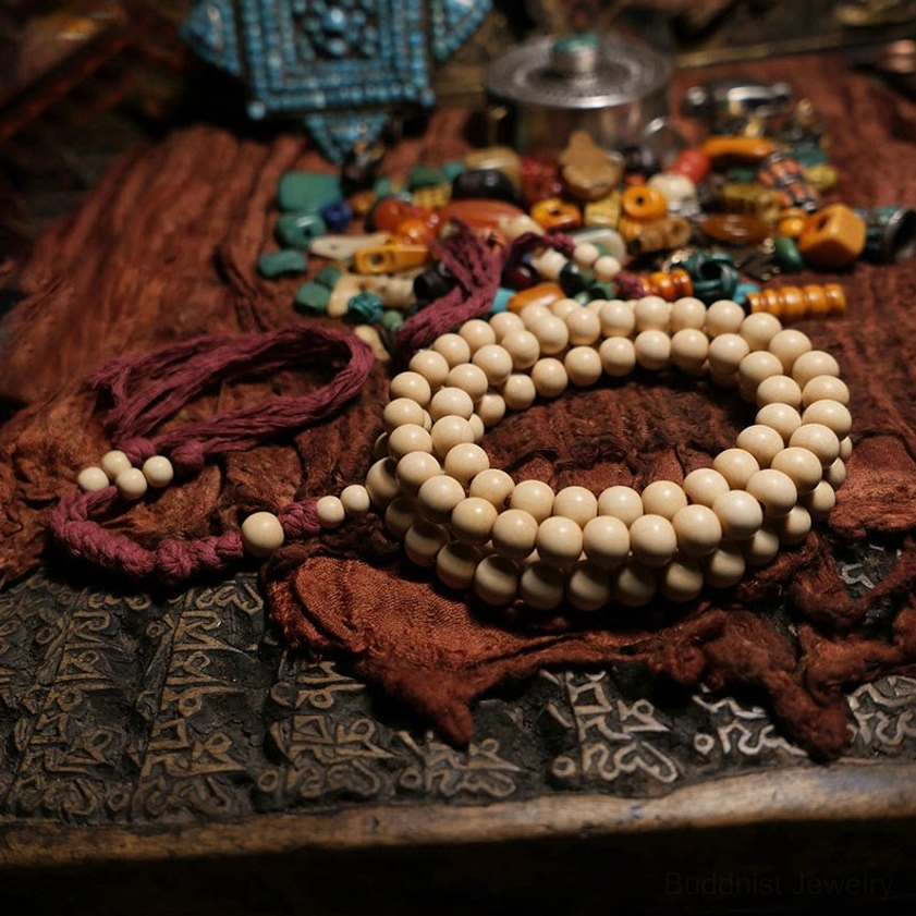 7mm Abelia Biflora bead Buddhist prayer mala bracelet for compact meditation practice