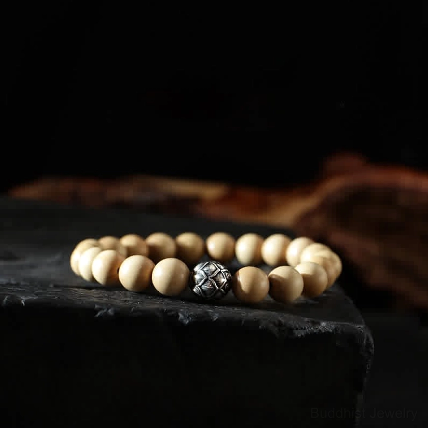 8mm lotus flower Buddhist bracelet for spiritual awakening enlightenment and new beginnings