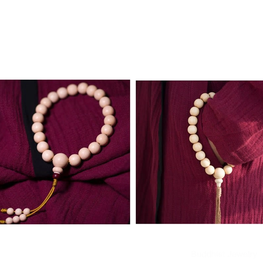 Abelia Biflora wood mala bracelet unisex design suitable for meditation and spiritual practice