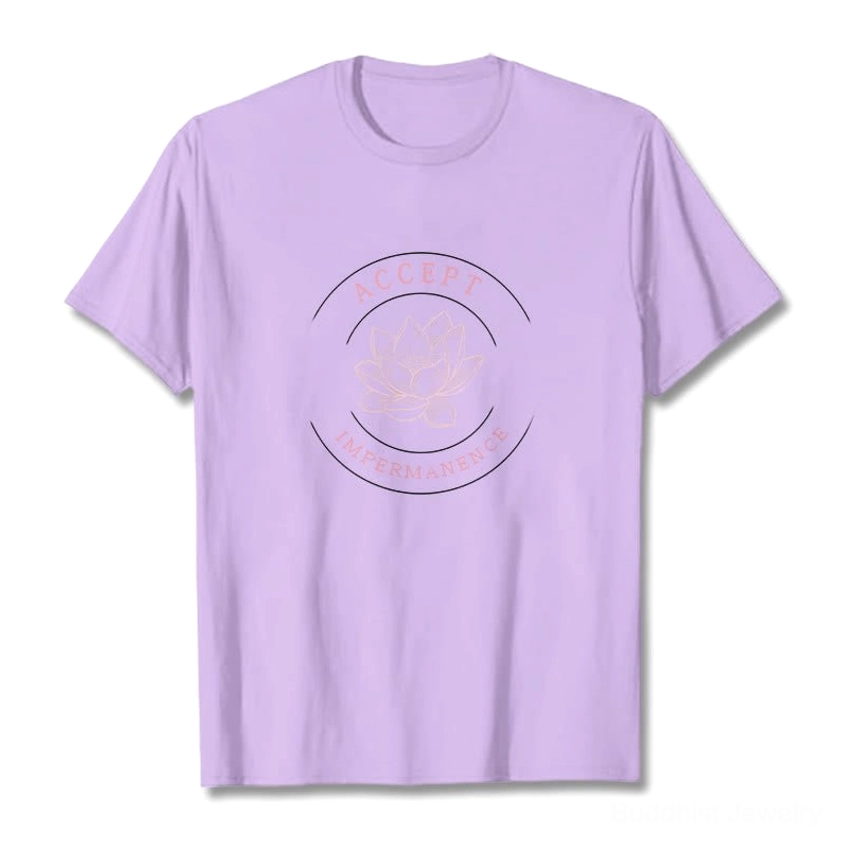 Accept impermanence Buddhist t-shirt fabric texture premium cotton material close-up quality
