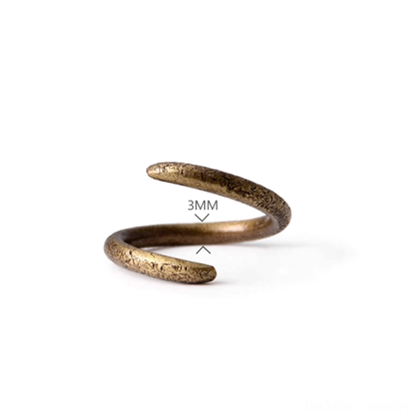Copper spiral ring packaging, Buddhist jewelry gift box, handmade artisan presentation