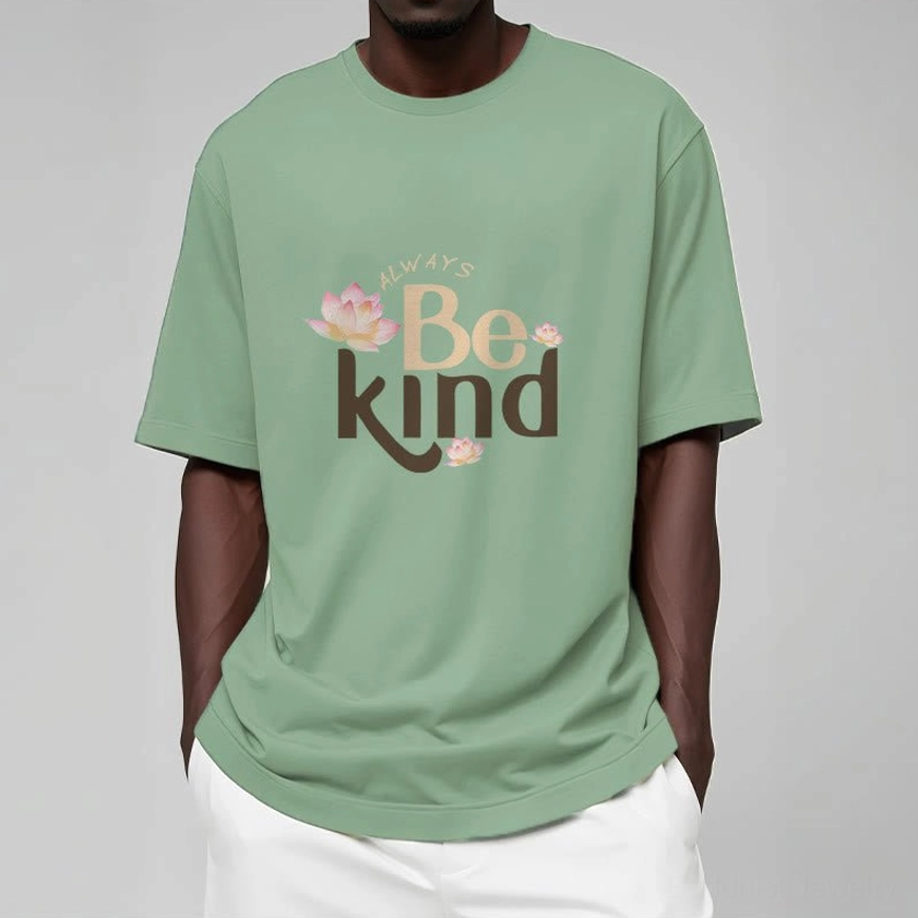 Always Be Kind Buddhist T-Shirt size guide and fit chart for all available sizes