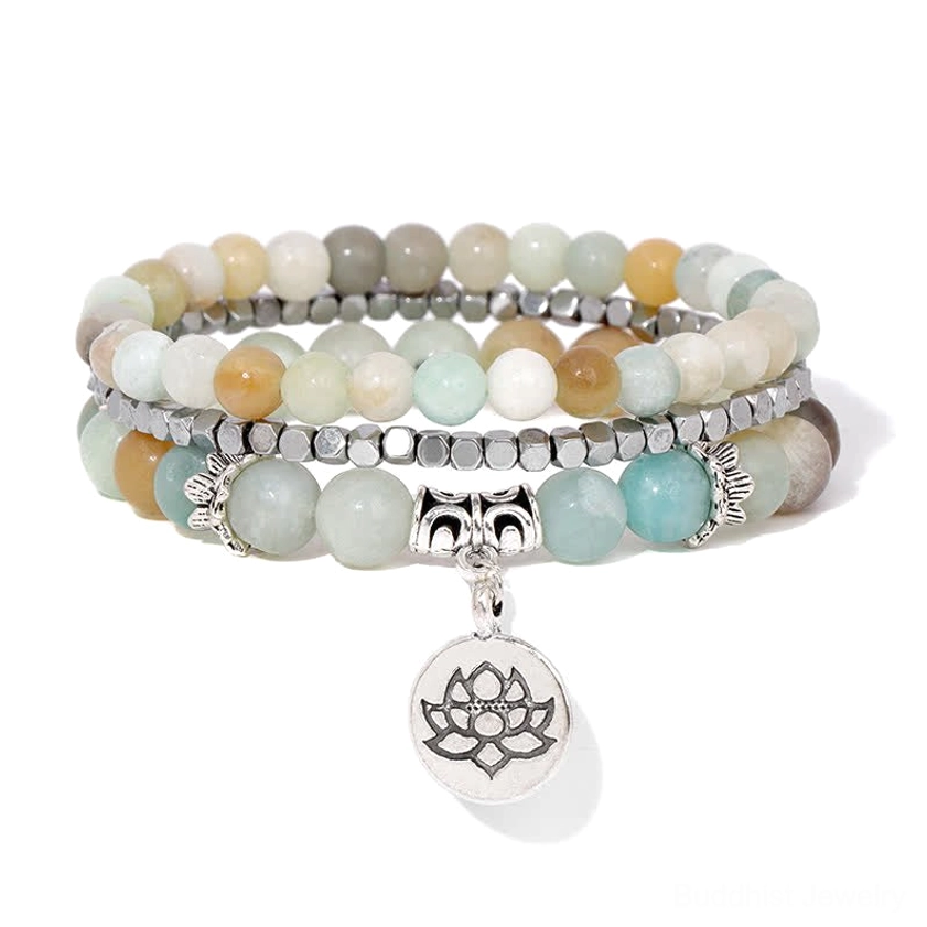 Amazonite beaded bracelet for truth communication and positive energy