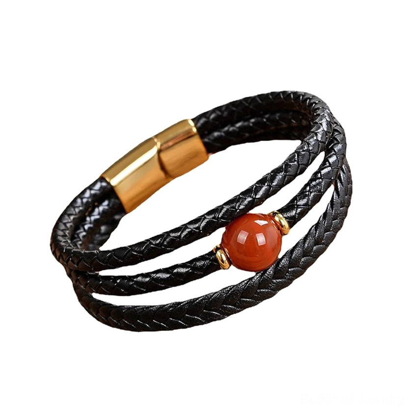 Premium Buddhist healing bracelet natural stone beads artisan crafted