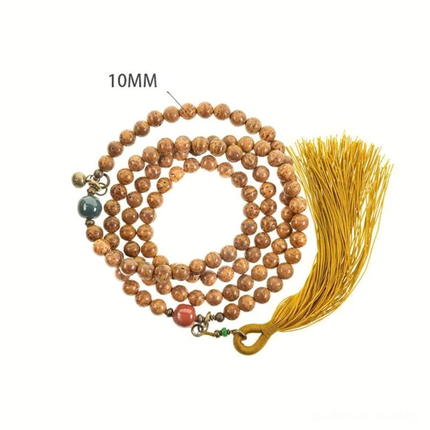 Bodhi seed mala beads 108 authentic Buddhist prayer bracelet for meditation and spiritual practice