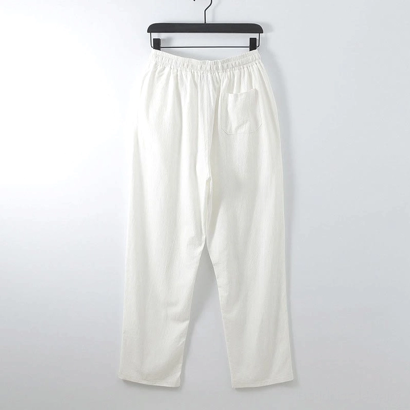 Authentic Hanfu style clothing set featuring cross-collar design and elastic waist pants