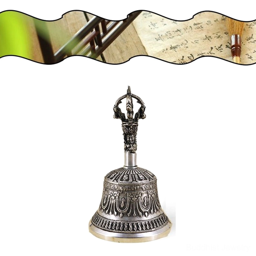 Buddhist meditation bell and vajra dorje set showing authenticity and traditional Nepalese artisan work