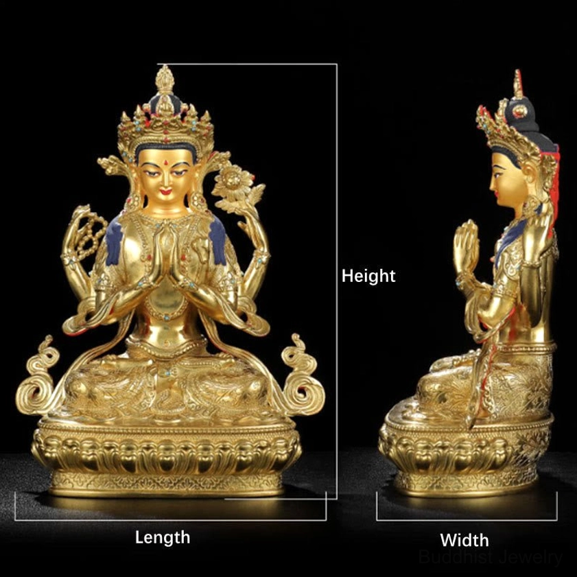 Avalokitesvara Chenrezig buddha statue protection compassion spiritual home decor