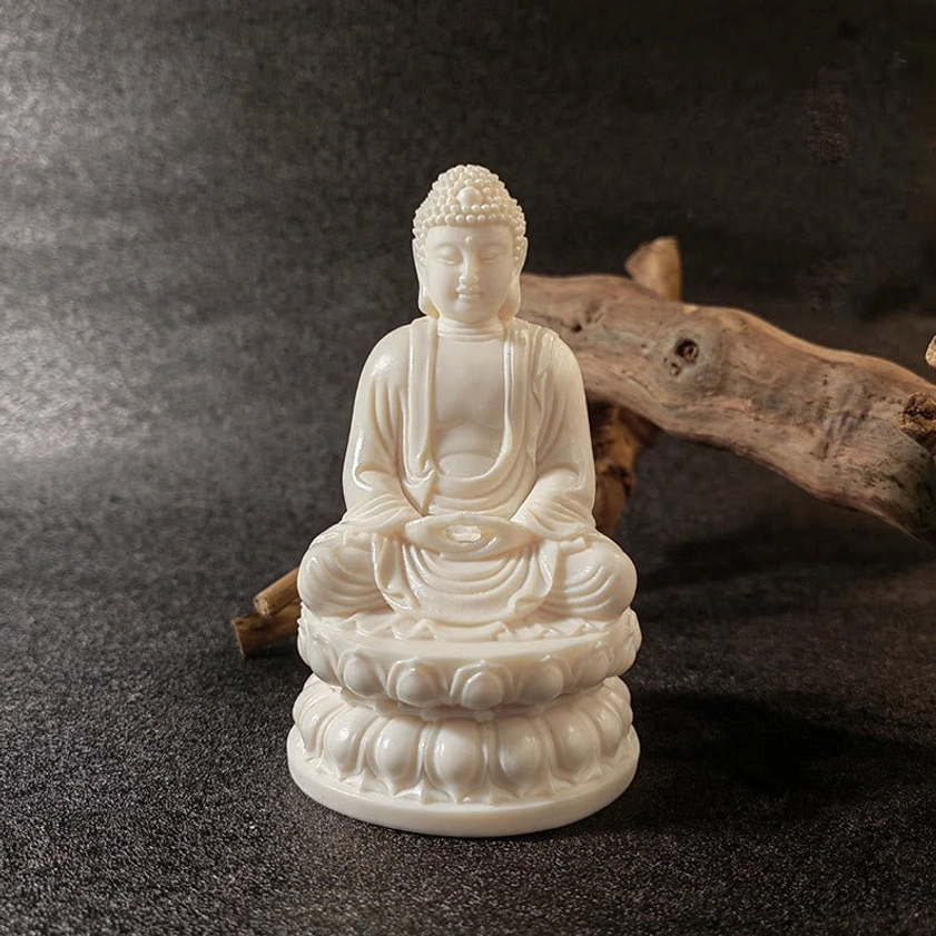 Avalokitesvara bodhisattva of compassion - handcrafted ivory fruit protection statue