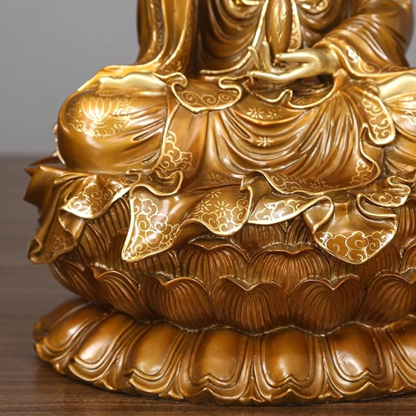 Avalokitesvara statue ornate brass copper base lotus pedestal foundation