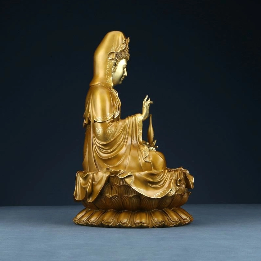 Avalokitesvara statue necklaces jewelry ornate ceremonial attire blessing
