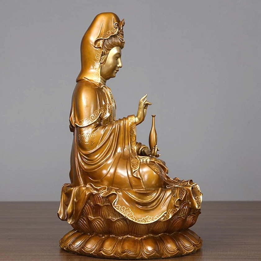 Avalokitesvara bodhisattva statue side angle carved ornamental details