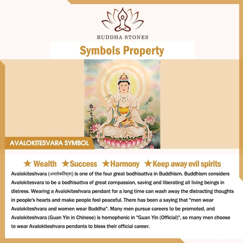 Avalokitesvara symbol meaning card displaying wealth, success, and harmony spiritual meanings