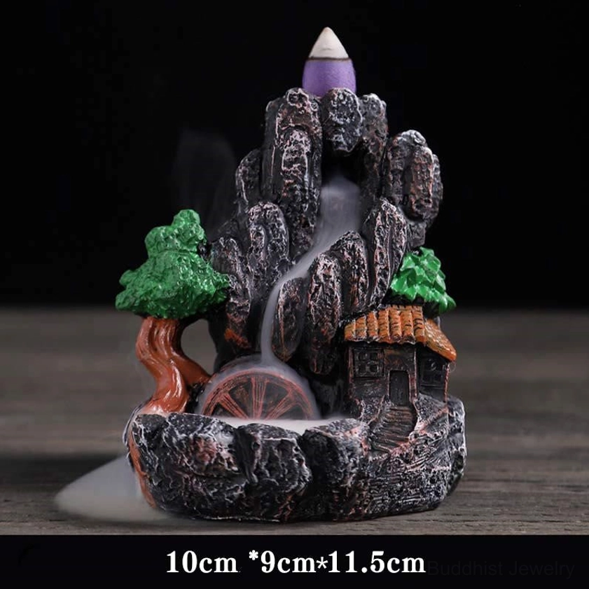 Rich Wealth backflow incense burner design for prosperity and abundance blessings