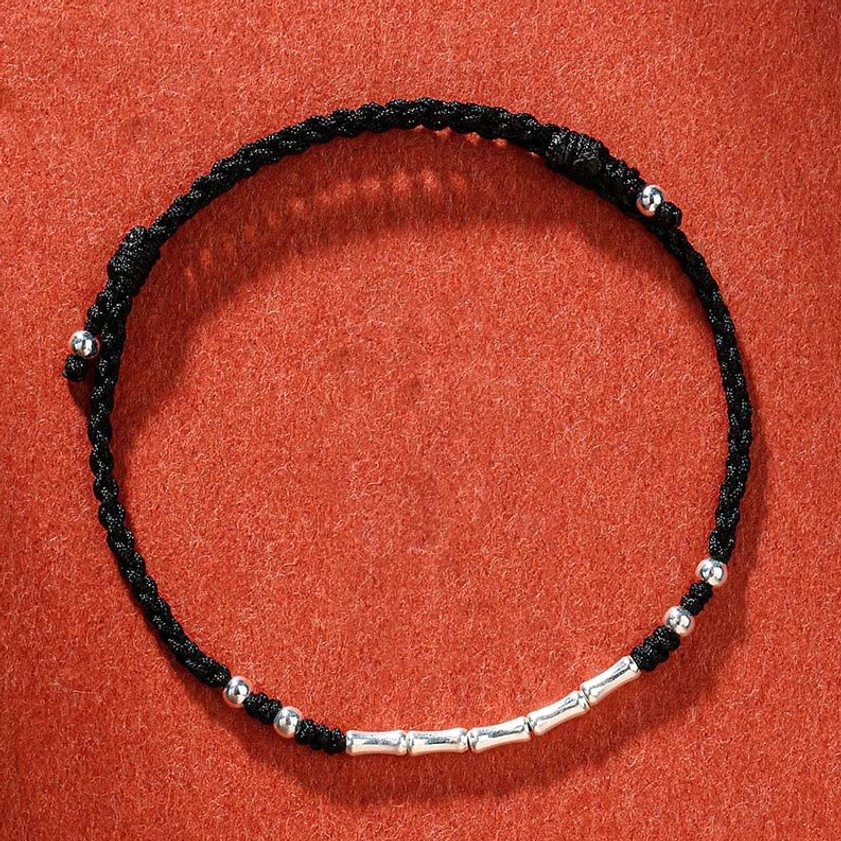 Black handmade braided string bracelet for protection and negative energy absorption
