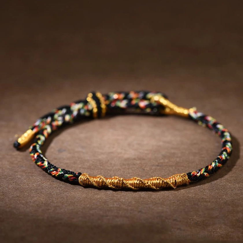 Black Buddhist Zodiac Natal Buddha Braided Rope Bracelet for Rooster Sign - Acalanatha Protection and Negative Energy Removal