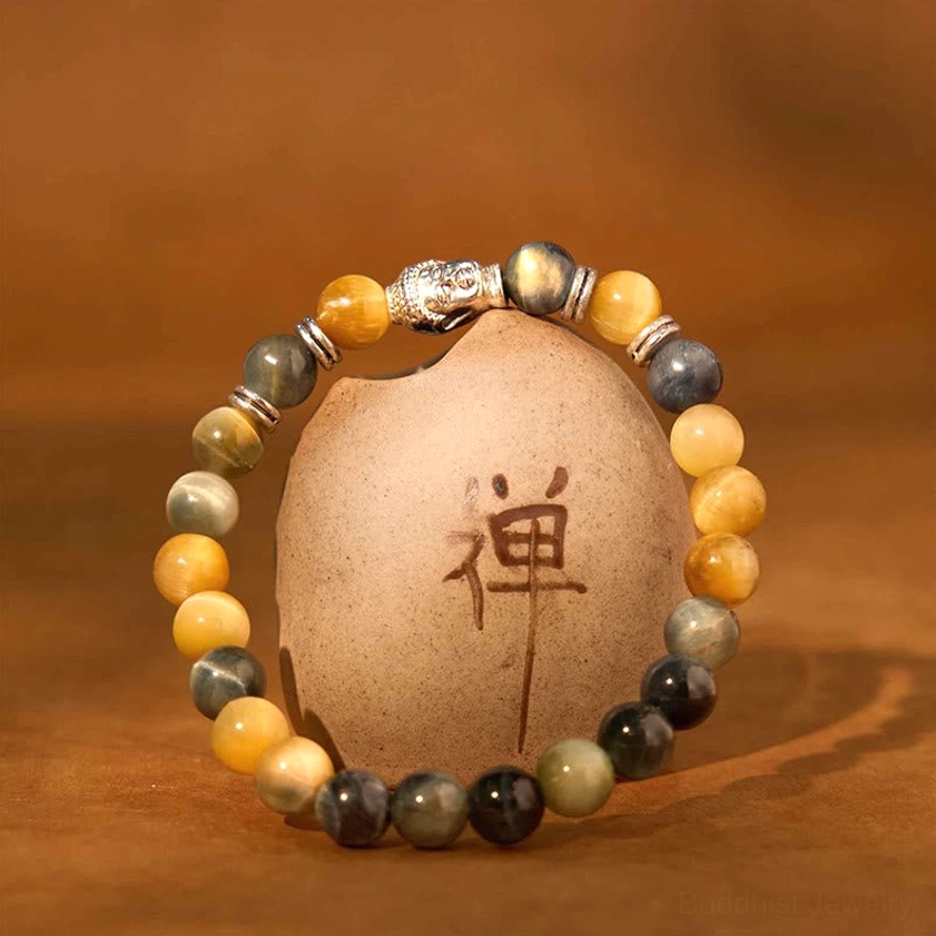 Blue Tiger Eye Buddha Bracelet – Mental Clarity and Calm