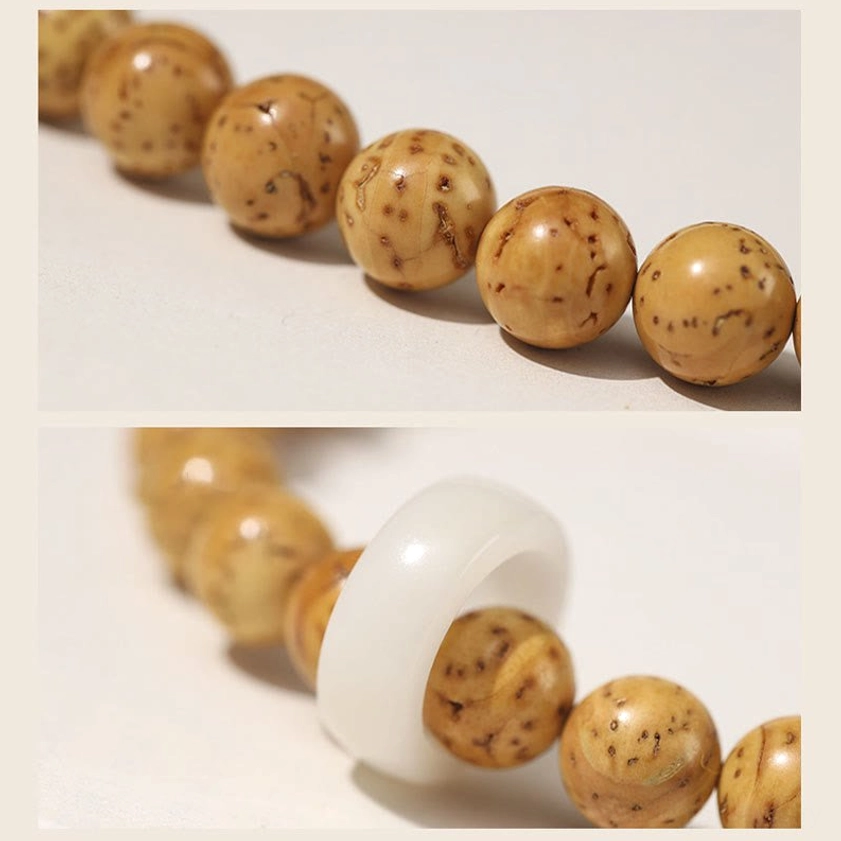 Double wrap bodhi seed bracelet packaged presentation for gift giving and retail display