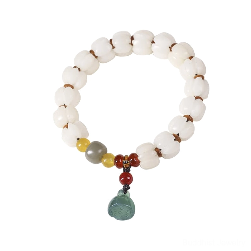 Bodhi seed lotus bracelet handcrafted with premium elastic string for comfortable wear