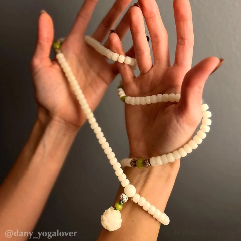 Bodhi mala beads bracelet lotus charm protection resilience transformation