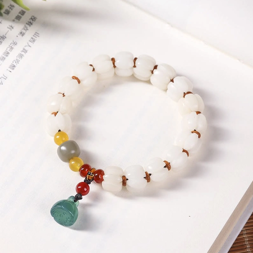 Handmade bodhi seed red agate bracelet elastic string Buddhist jewelry for meditation
