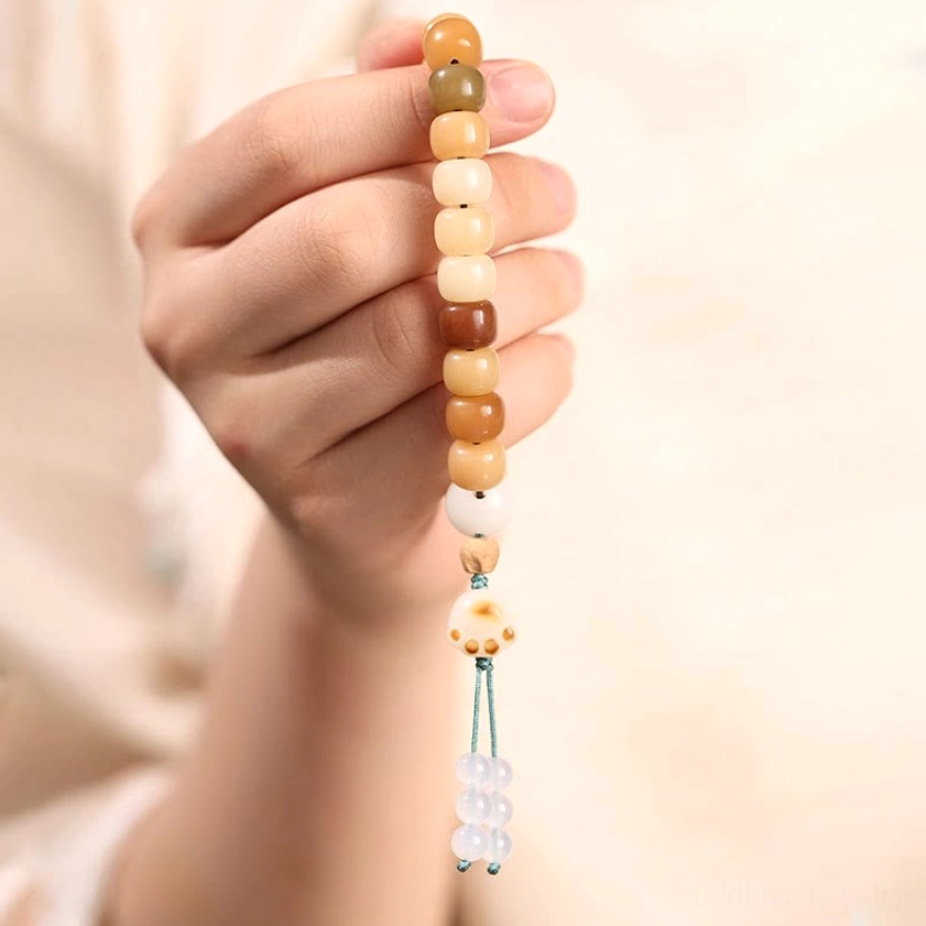 Bodhi seed Buddhist prayer bracelet packaging presentation showing handmade authentic spiritual jewelry gift box ready for giving