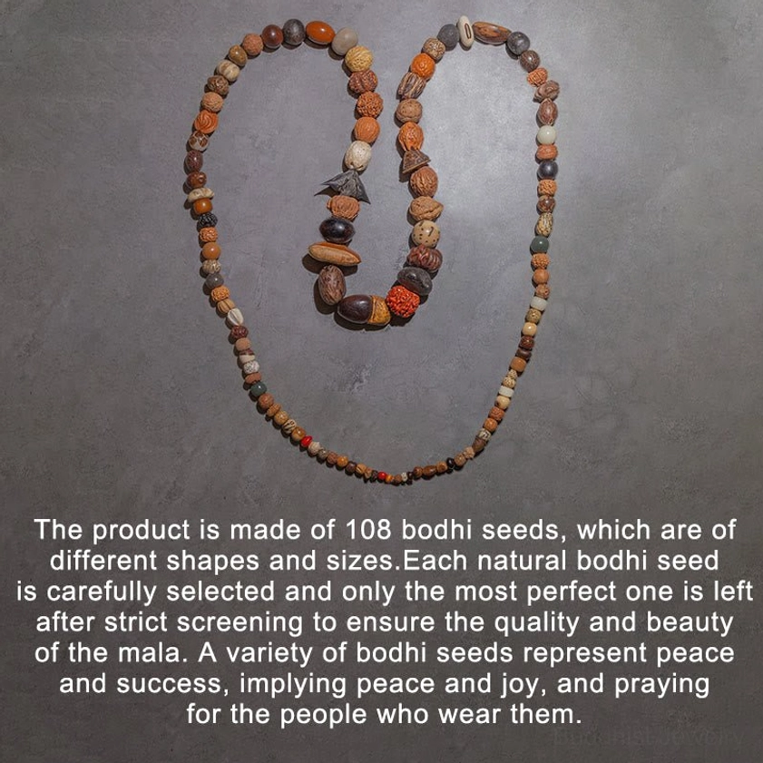 Bodhi seed mala bracelet close-up showing natural texture and authentic seed bead details for meditation practice