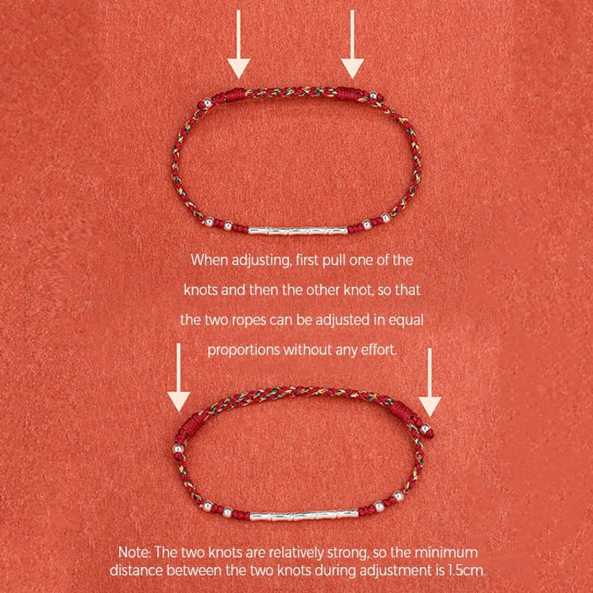 Tutorial showing how to adjust and size the handmade braided protection bracelet