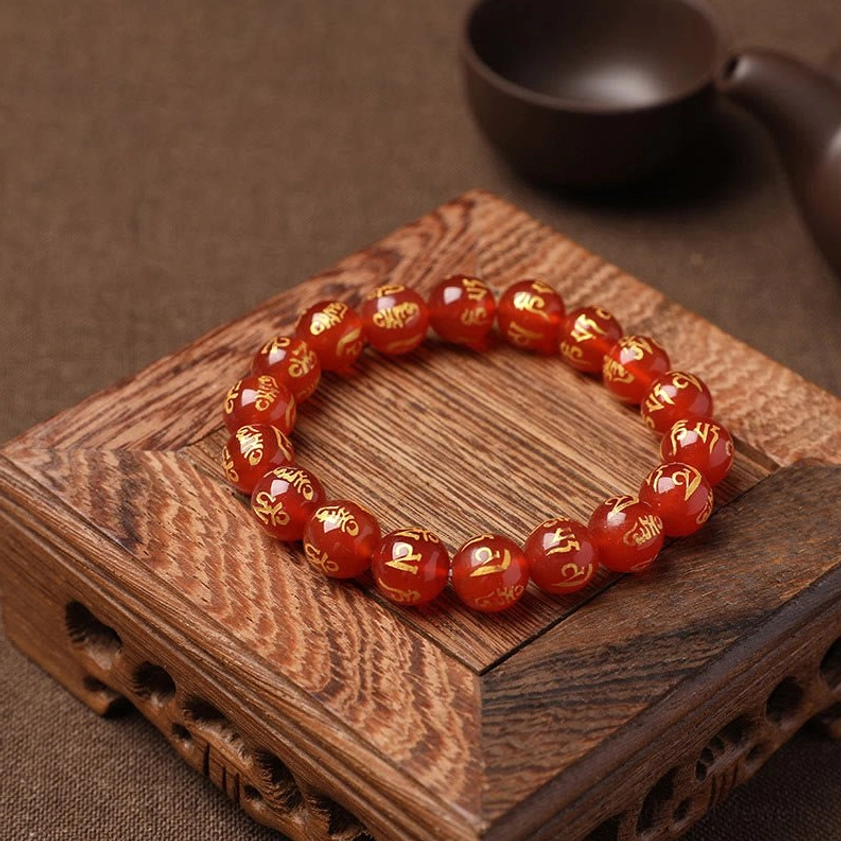 Layered bracelet styling with Om Mani Padme Hum - how to wear meditation prayer beads