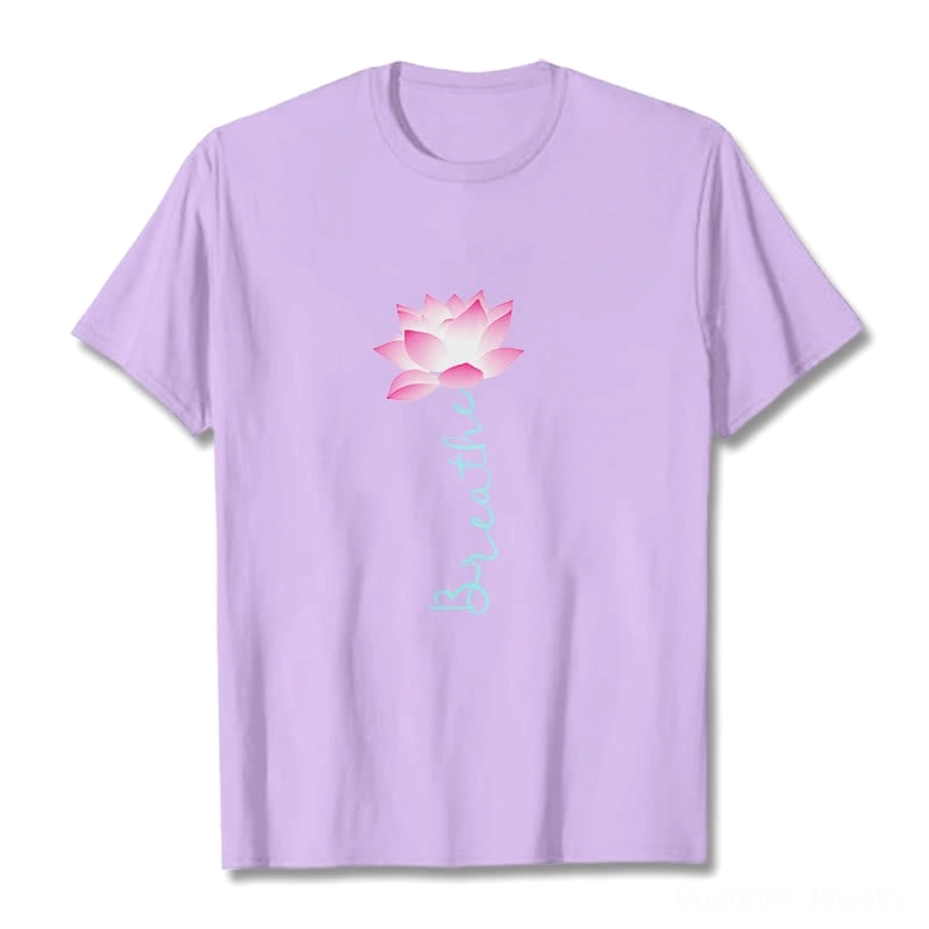 Premium cotton breathe lotus tee multiple colors white black grey cyan beige
