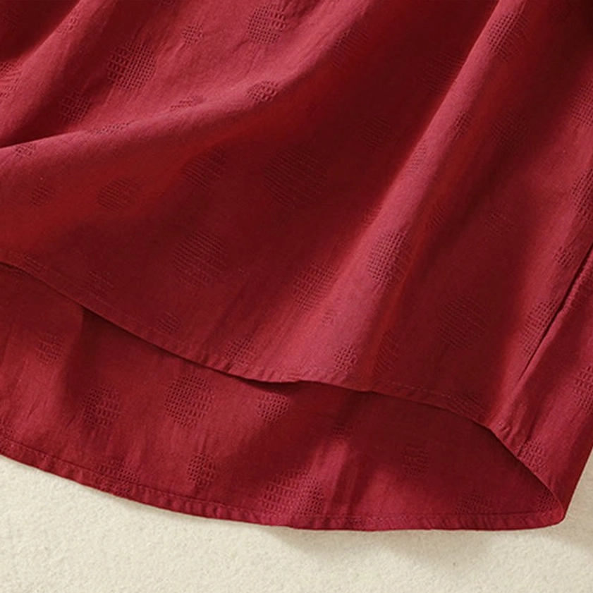 Brown cotton fabric texture close-up - showing embossed pattern and quality of spiritual practice wear