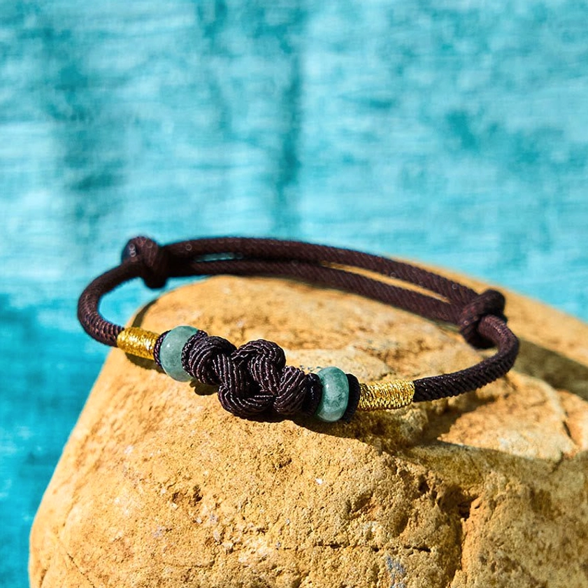 Brown string jade couple bracelet alternative color variant