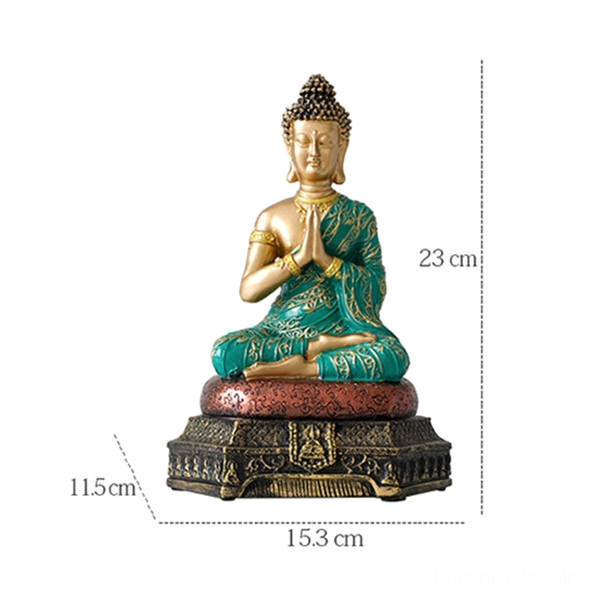 Buddha meditation statue with peaceful demeanor ideal for home altar and spiritual sanctuary setup