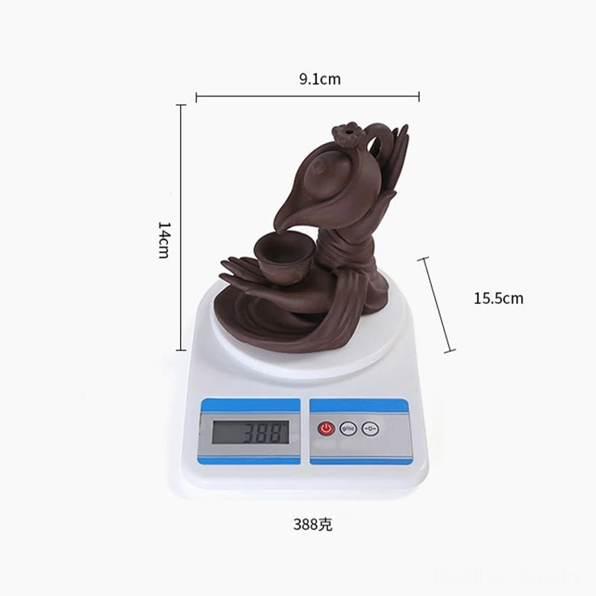 Handmade Buddha hand blessing gesture backflow incense burner for meditation room and spiritual practice