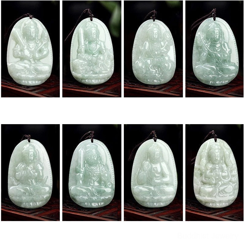 Buddha jade pendant natural material handmade artisan crafted detail showcase