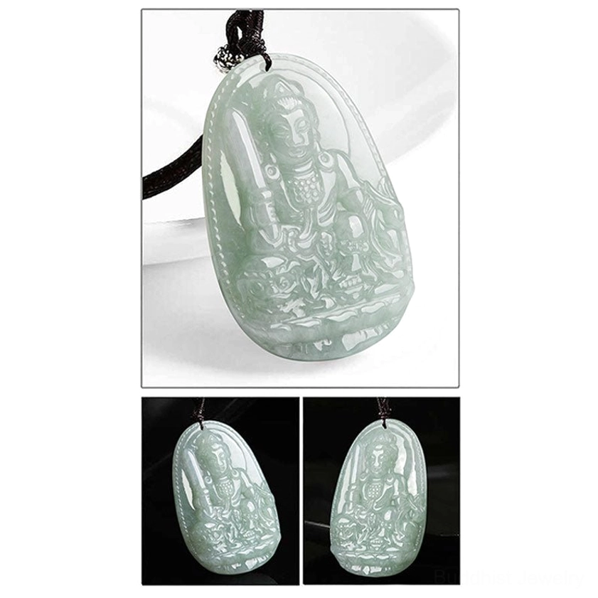 Buddha jade pendant set with large and small matching pieces natural carved jade material