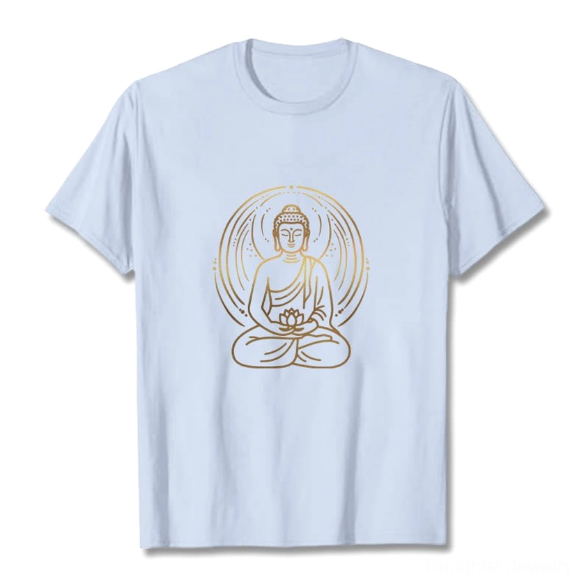 Lightweight buddha lotus golden halo T-shirt comfort fit everyday wear