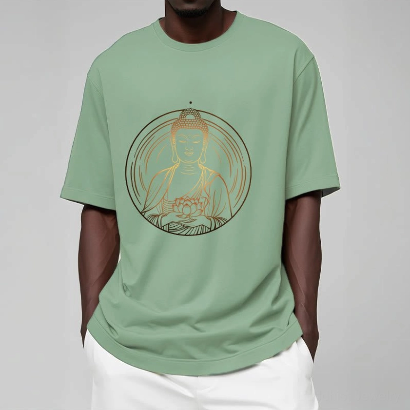 Buddhist spiritual t-shirt with lotus flower design available in multiple color options