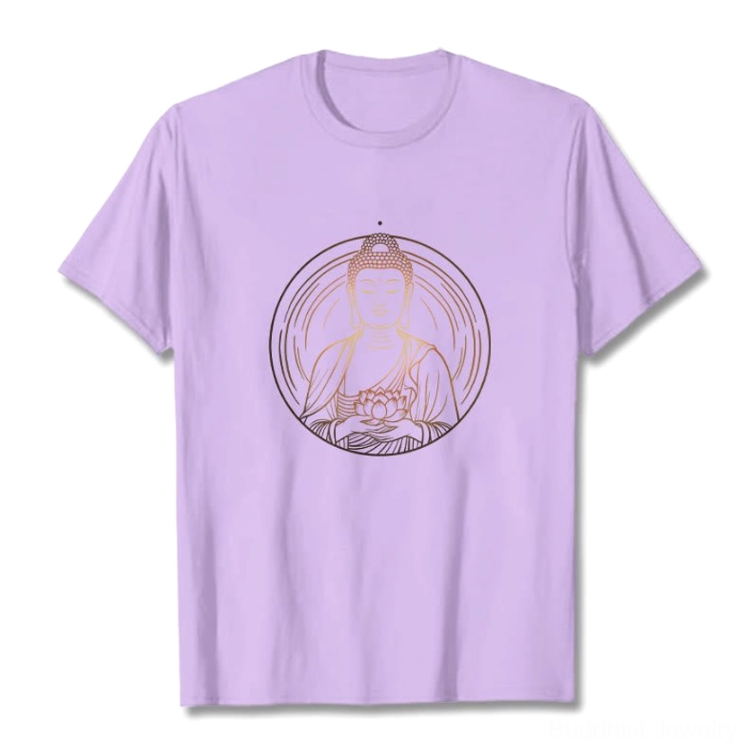 Sustainable eco-friendly Buddha lotus graphic t-shirt made from premium 100% cotton material