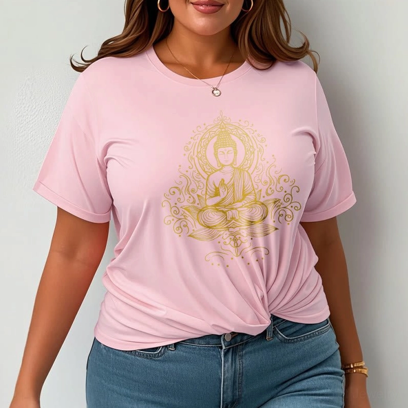Buddha lotus t-shirt fabric detail texture 100 percent cotton soft premium material close-up