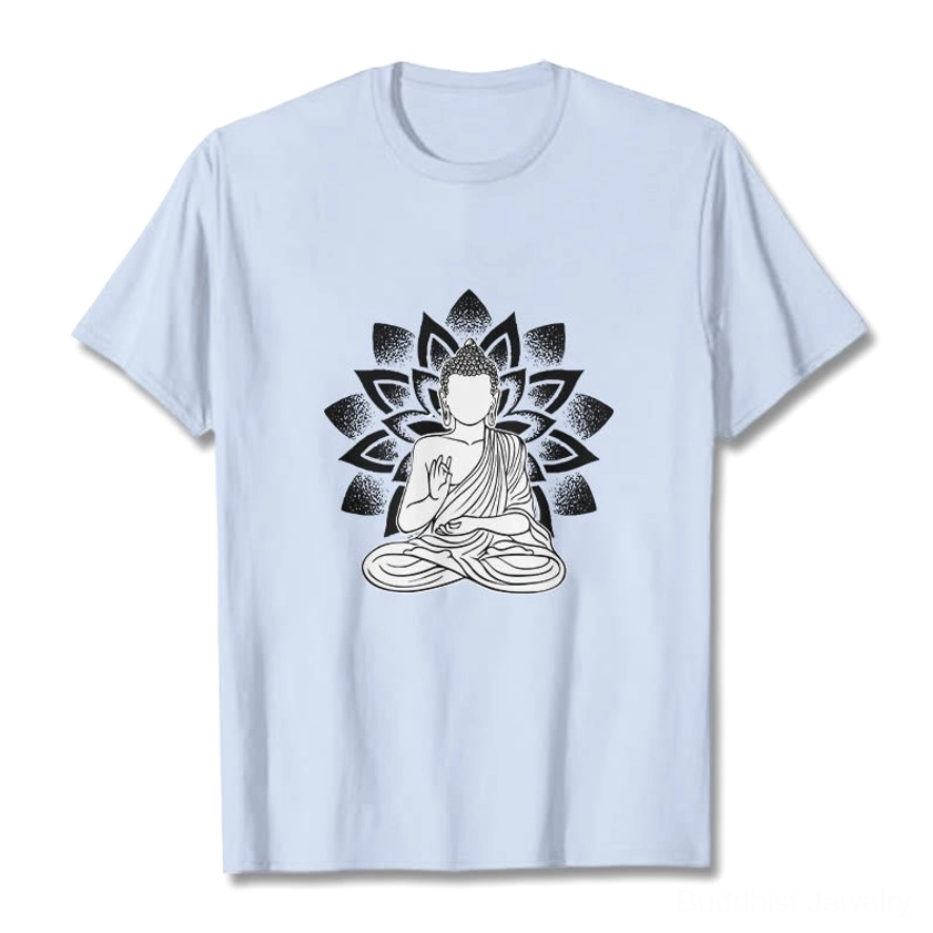 Light cyan Buddha lotus t-shirt S M L XL 2XL true to size unisex