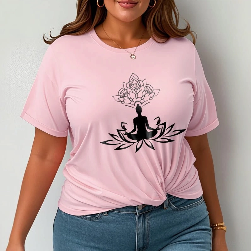 Unisex Buddha lotus t-shirt model lifestyle wearing everyday activities