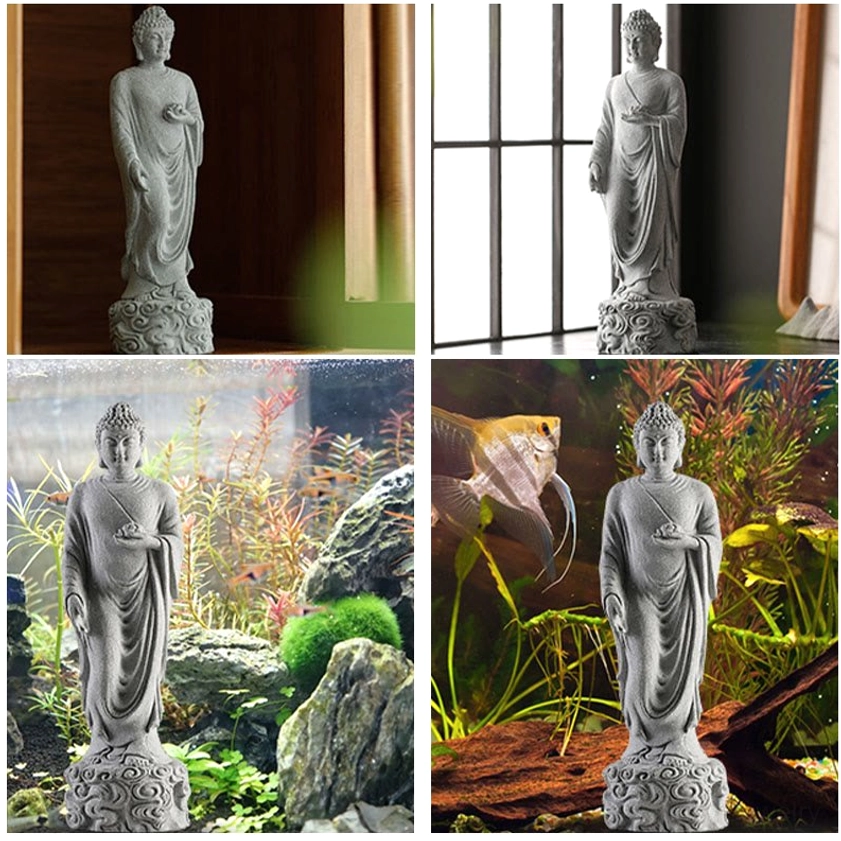 Natural sandstone Buddha meditation altar statue product overview