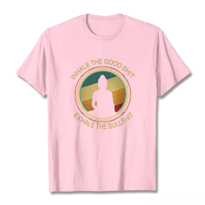 Mindfulness Buddha meditation t-shirt back view showing plain neutral color without back print